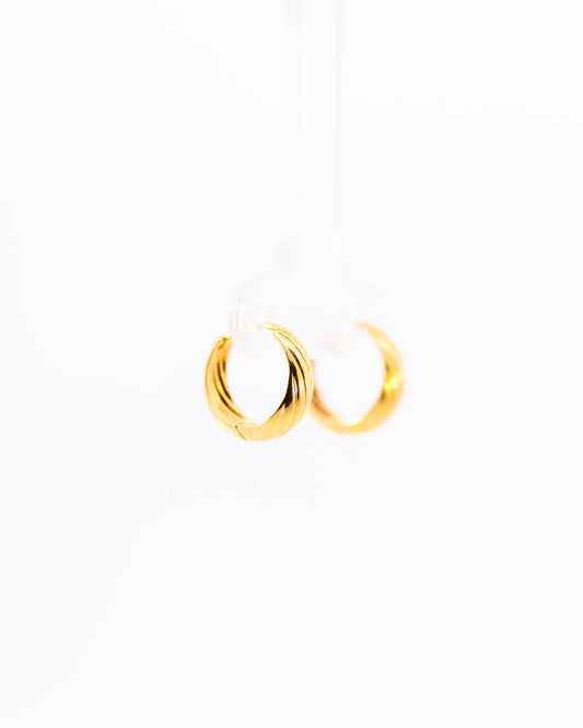 22K Gold Broad Spring Bali Earrings | Wide Hoop Gold Bali NZ