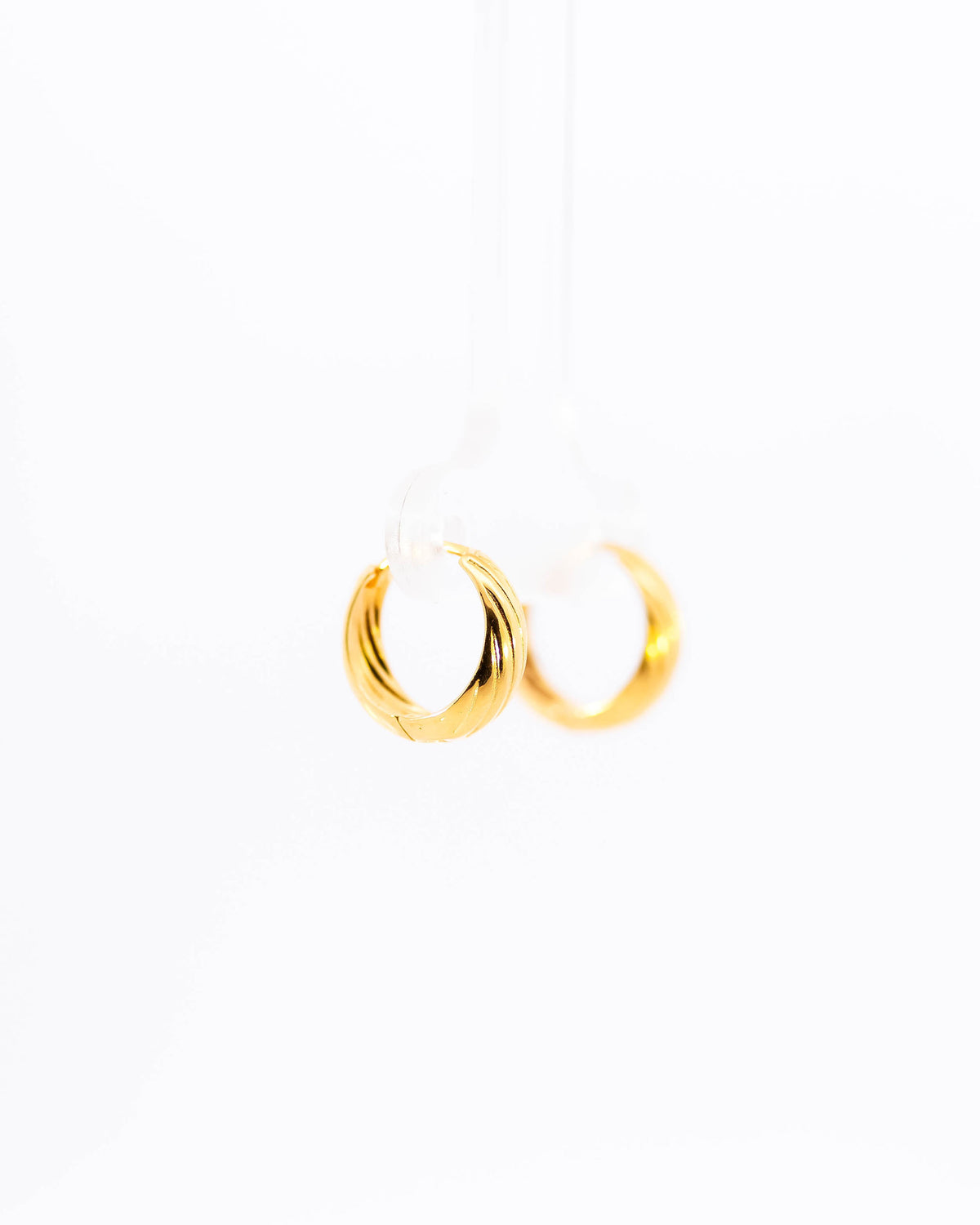 22K Gold Broad Spring Bali Earrings | Wide Hoop Gold Bali NZ