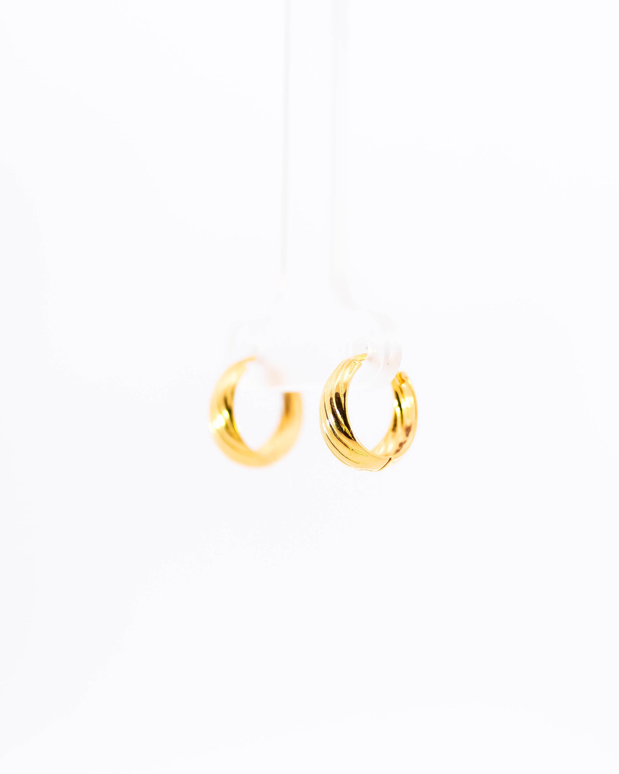22K Gold Broad Spring Bali Earrings | Wide Hoop Gold Bali NZ