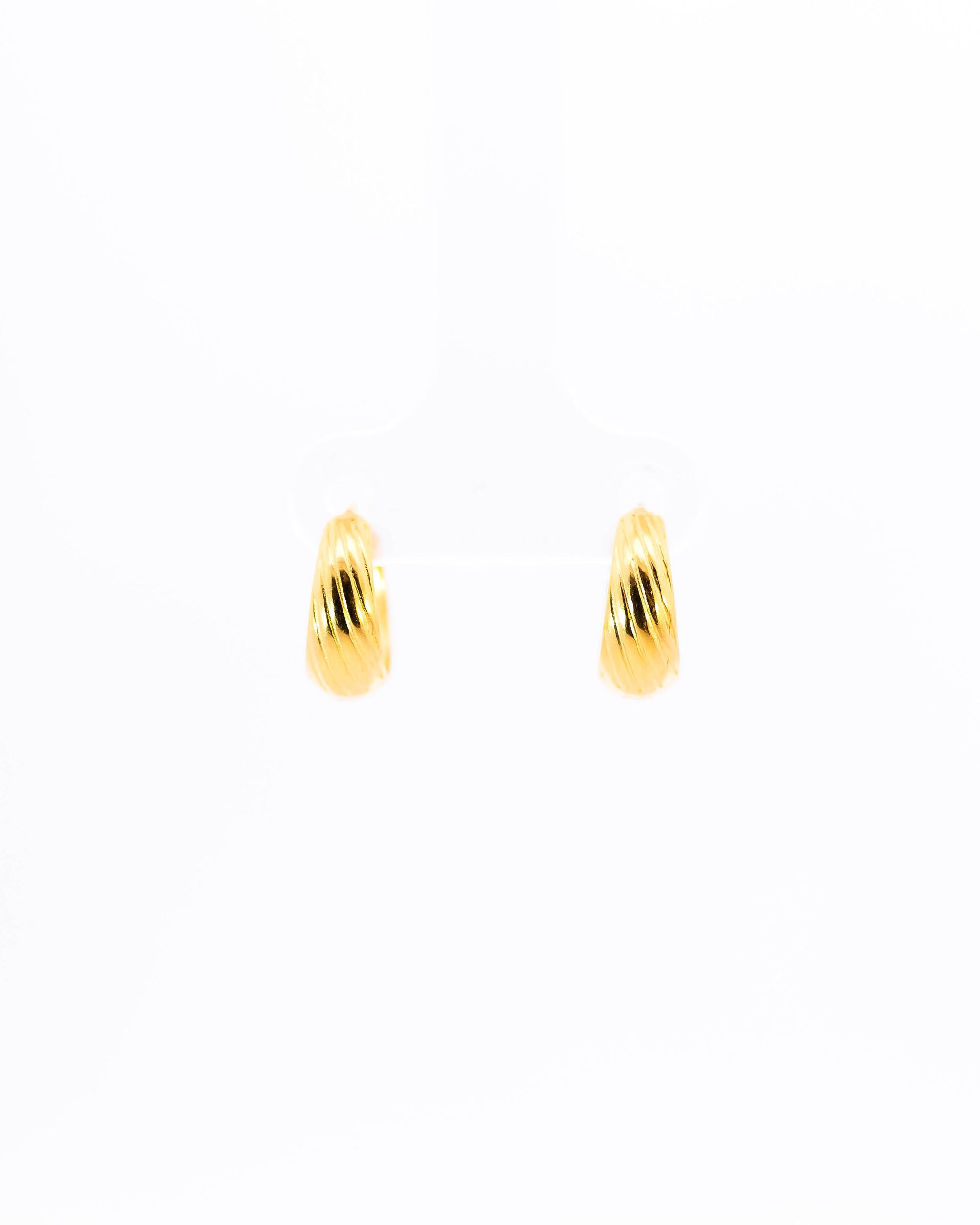 22K Gold Broad Spring Bali Earrings | Wide Hoop Gold Bali NZ