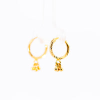 Thumbnail for 22K Yellow Gold Fancy Hoop Earrings with Hanging Cluster Drops