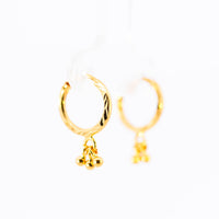 Thumbnail for 22K Yellow Gold Fancy Hoop Earrings with Hanging Cluster Drops