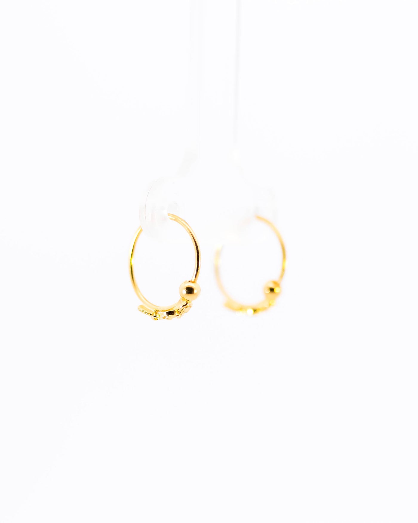 22K Gold Small Fancy Hoop Earrings | Delicate Yellow Gold Sleeper Hoops NZ