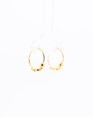22K Gold Small Fancy Hoop Earrings | Delicate Yellow Gold Sleeper Hoops NZ