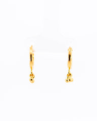 22K Yellow Gold Fancy Hoop Earrings with Hanging Cluster Drops