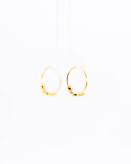 22K Gold Small Fancy Hoop Earrings | Delicate Yellow Gold Sleeper Hoops NZ