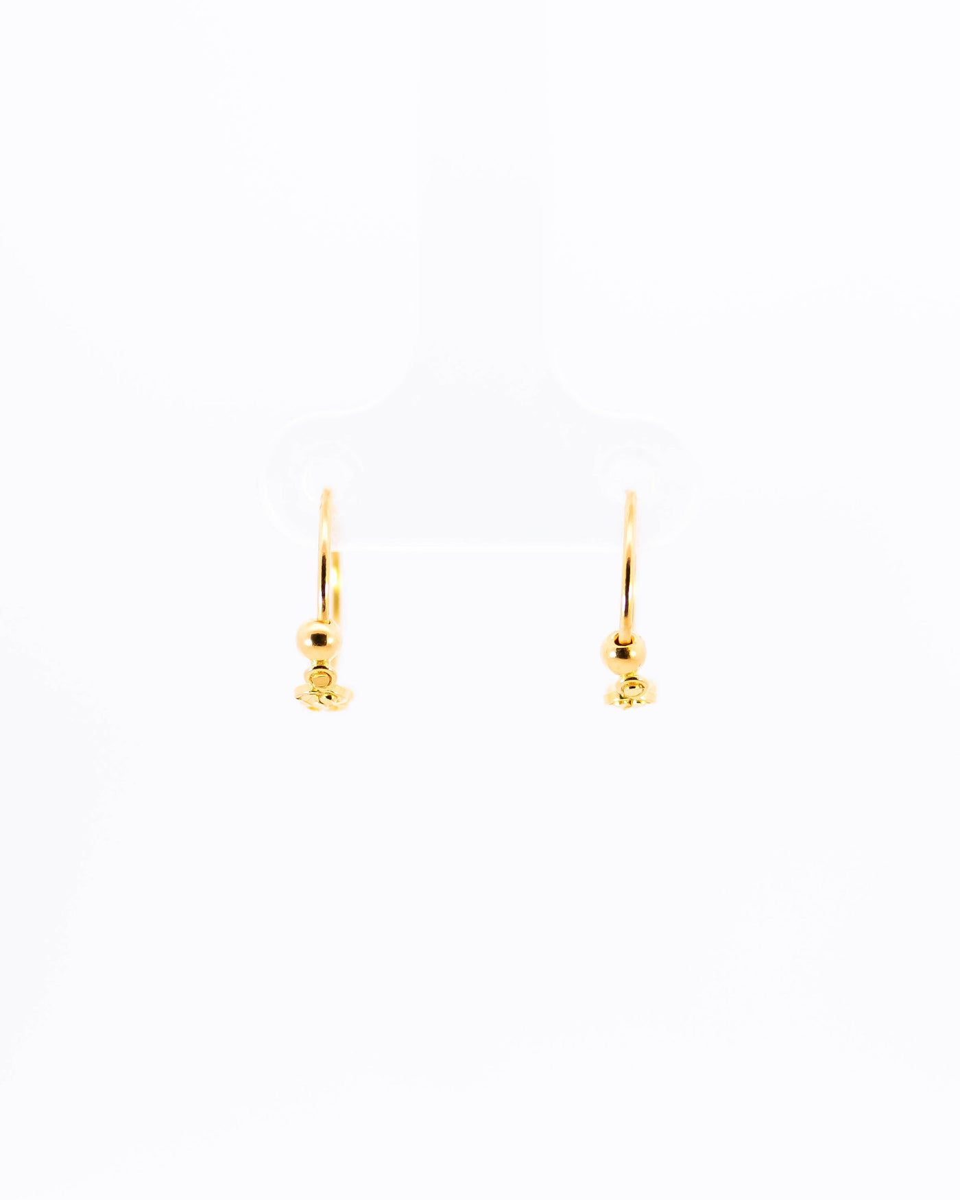 22K Gold Small Fancy Hoop Earrings | Delicate Yellow Gold Sleeper Hoops NZ