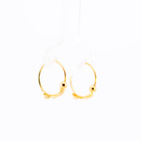 Thumbnail for 22K Yellow Gold Small Fancy Hoop Earrings with Minimalist Bead Accents