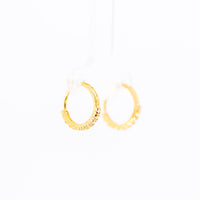 Thumbnail for 22K Gold Huggie Earrings | Small Hoop Earrings with Clear CZ Stones NZ