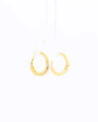 22K Gold Huggie Earrings | Small Hoop Earrings with Clear CZ Stones NZ