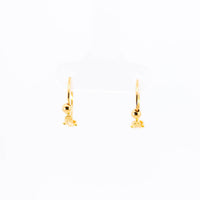Thumbnail for 22K Yellow Gold Small Fancy Hoop Earrings with Minimalist Bead Accents