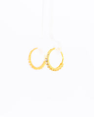 22K Gold Huggie Earrings | Small Hoop Earrings with Clear CZ Stones NZ