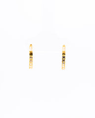 22K Gold Huggie Earrings | Small Hoop Earrings with Clear CZ Stones NZ