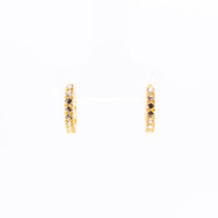Thumbnail for 22K Gold Huggie Earrings | Small Hoop Earrings with Clear CZ Stones NZ
