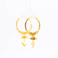 Thumbnail for 22K Gold Hoop Earrings with Jhumka Drops | Fancy Hanging Gold Earrings NZ