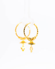 22K Gold Hoop Earrings with Jhumka Drops | Fancy Hanging Gold Earrings NZ