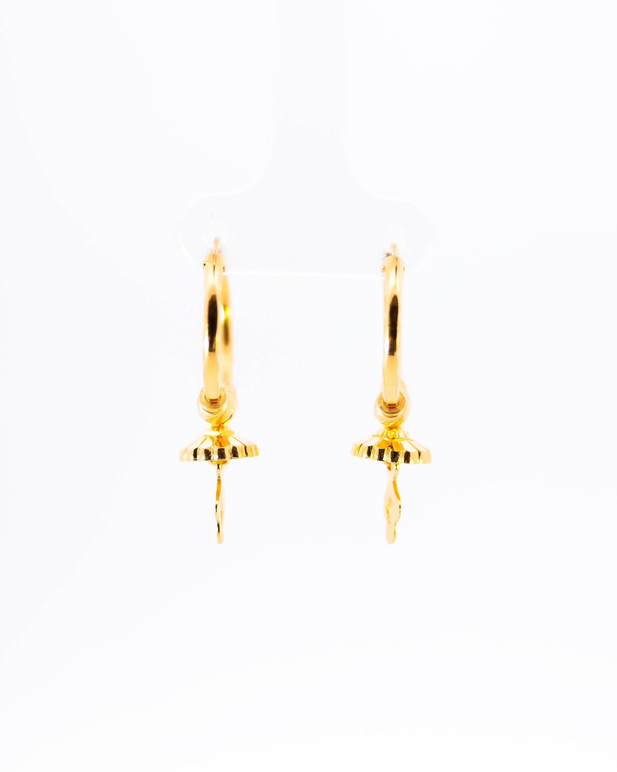 22K Gold Hoop Earrings with Jhumka Drops | Fancy Hanging Gold Earrings NZ