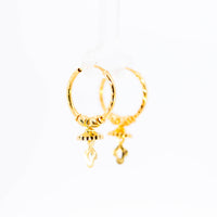 Thumbnail for 22K Gold Hoop Earrings with Jhumka Drops | Fancy Hanging Gold Earrings NZ