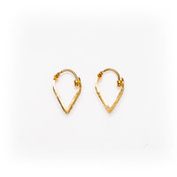 Thumbnail for 22K Yellow Gold Geometric V-Shape Broad Bali Hoop Earrings | 3.07g High-Purity Solid Gold, Intricate Diamond-Cut Textured Chevron Fine Jewelry