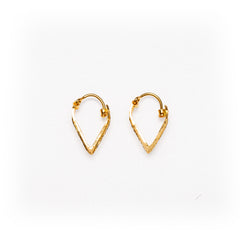 22K Yellow Gold Geometric V-Shape Broad Bali Hoop Earrings | 3.07g High-Purity Solid Gold, Intricate Diamond-Cut Textured Chevron Fine Jewelry