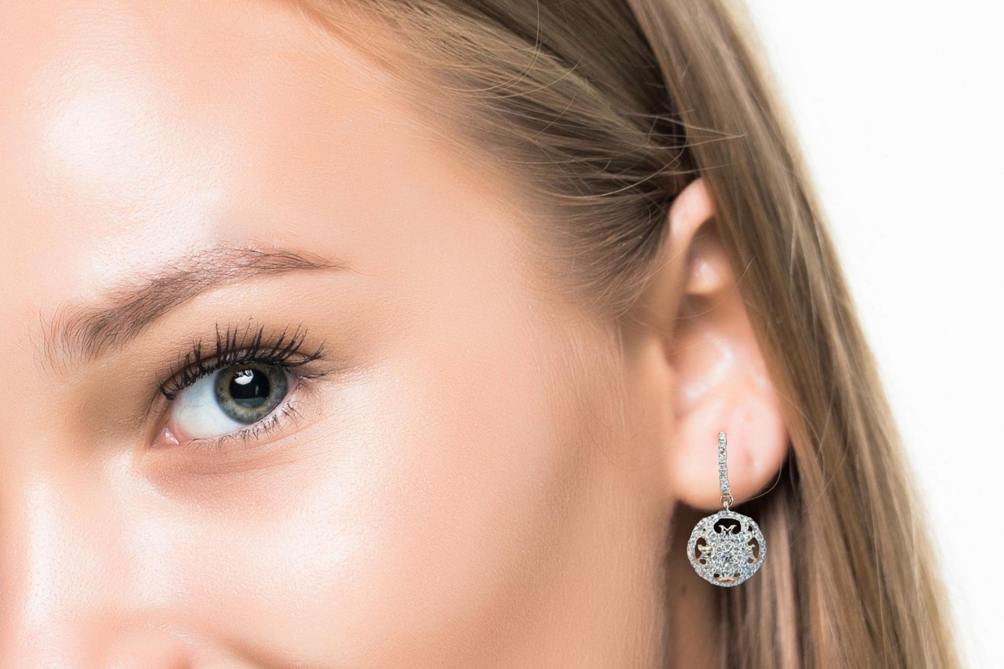 Diamond Parasol Hoop Earrings