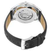 Silver Dial Leather Automatic Watch - 90111SL01