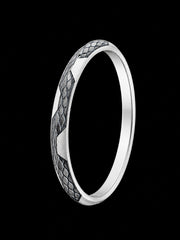 Men's Snakeskin Textured Sterling Silver Kada | 925 Scales Bangle 69.9mm