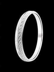 Men's Solid Heavy Sterling Silver Kada | 925 Diamond-Cut Lattice Bangle 66.7mm