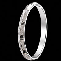 Thumbnail for Men's Solid Sterling Silver Kada | 925 Silver Textured Bangle 69.9mm