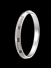 Men's Solid Sterling Silver Kada | 925 Silver Textured Bangle 69.9mm