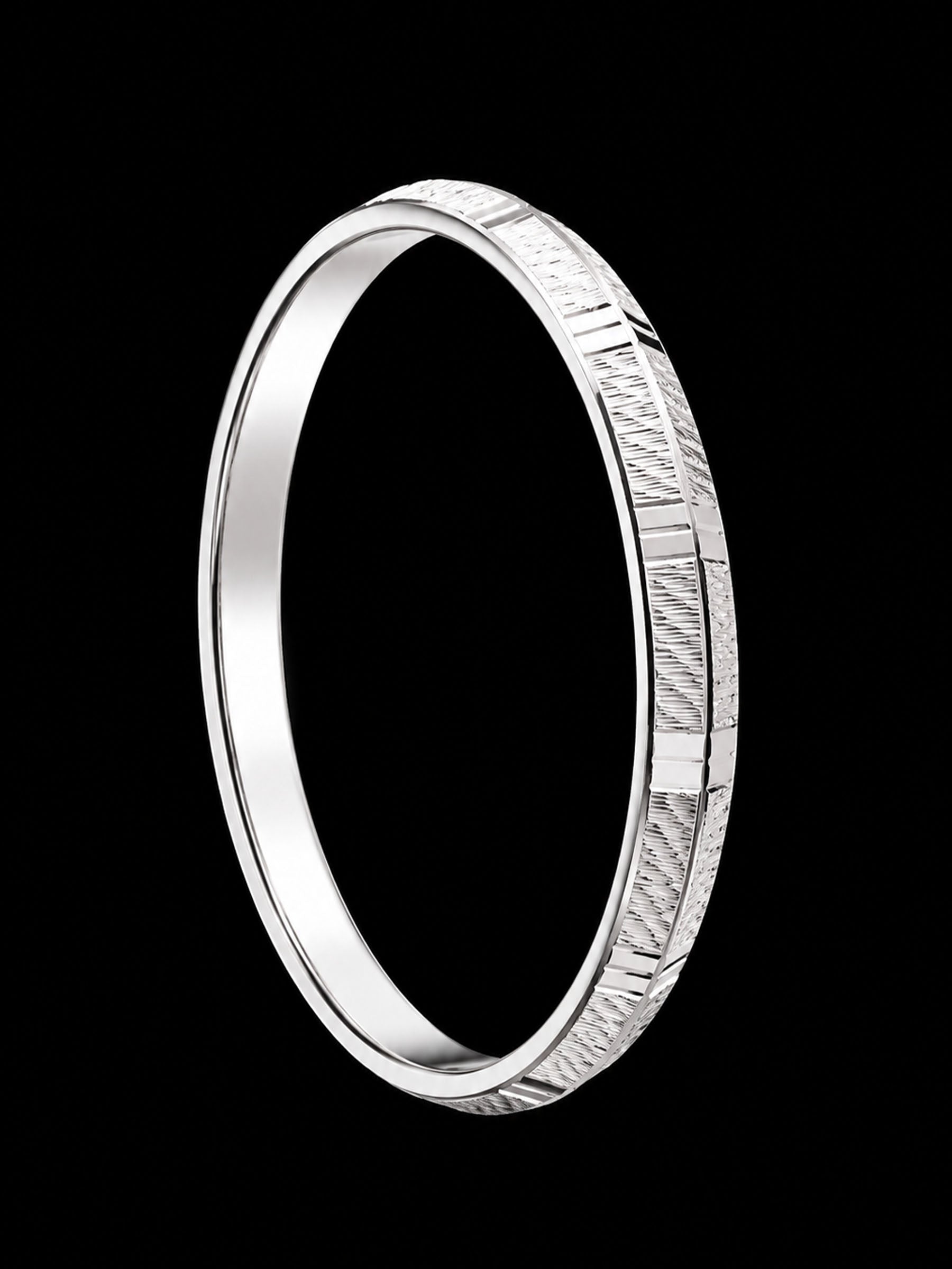 Men's Solid Sterling Silver Kada | 925 Silver Textured Bangle 69.9mm