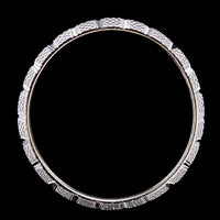 Thumbnail for Solid Sterling Silver Men's Faceted Bangle | 70mm Luxury Silver Kada