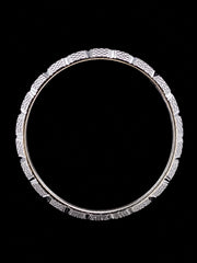 Solid Sterling Silver Men's Faceted Bangle | 70mm Luxury Silver Kada