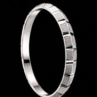 Thumbnail for Solid Sterling Silver Men's Faceted Bangle | 70mm Luxury Silver Kada