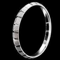 Thumbnail for Solid Sterling Silver Men's Faceted Bangle | 70mm Luxury Silver Kada