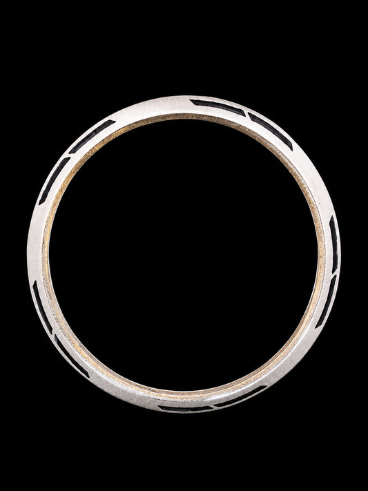 The Horizon Sterling Silver Men's Kada – Matte Oxidized Design (26.2g)
