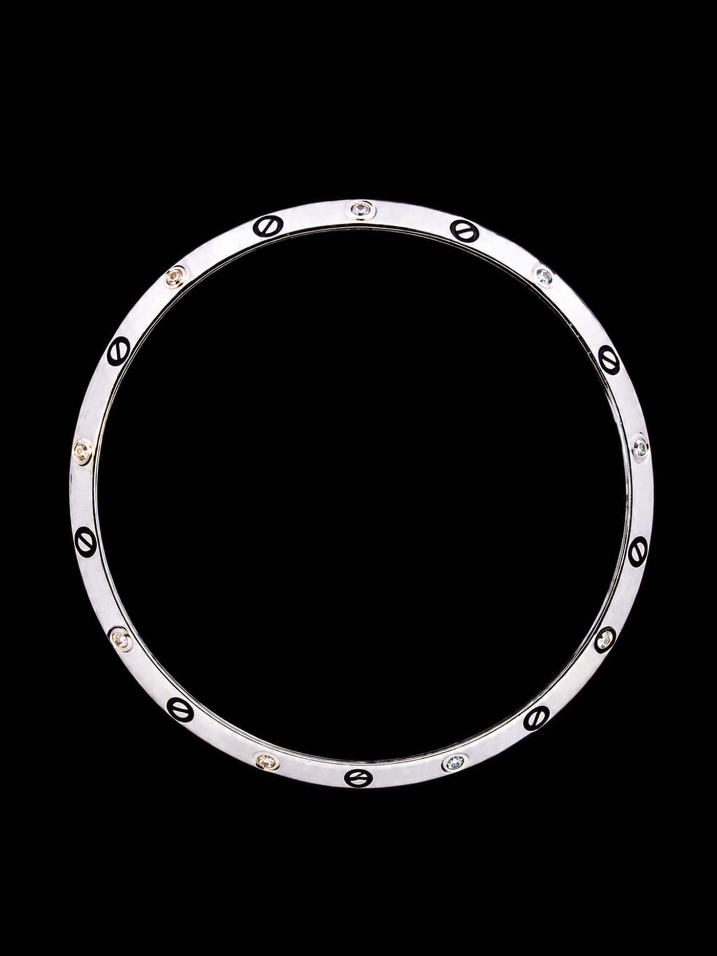 Men's Screw Motif Sterling Silver Bangle | 925 Silver Stone Set Kada 73mm