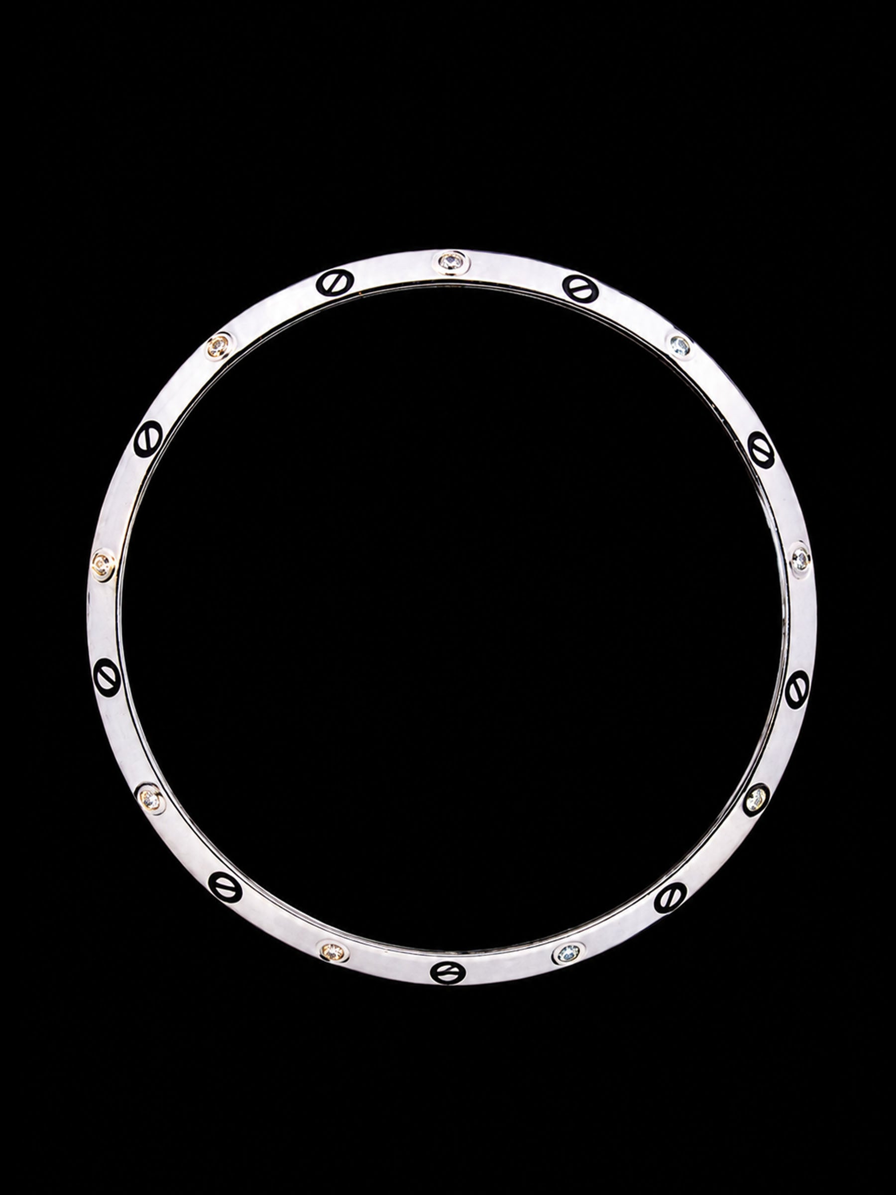 Men's Screw Motif Sterling Silver Bangle | 925 Silver Stone Set Kada 73mm