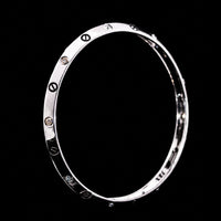 Thumbnail for Men's Screw Motif Sterling Silver Bangle | 925 Silver Stone Set Kada 73mm
