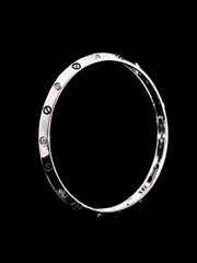 Men's Screw Motif Sterling Silver Bangle | 925 Silver Stone Set Kada 73mm