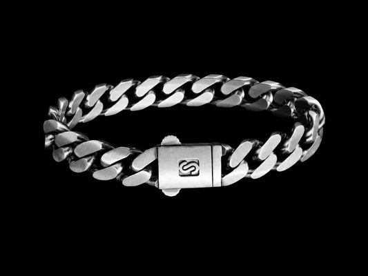 Men's Heavy Sterling Silver Curb Chain Bracelet | 925 Solid Cuban Link (28.7g)