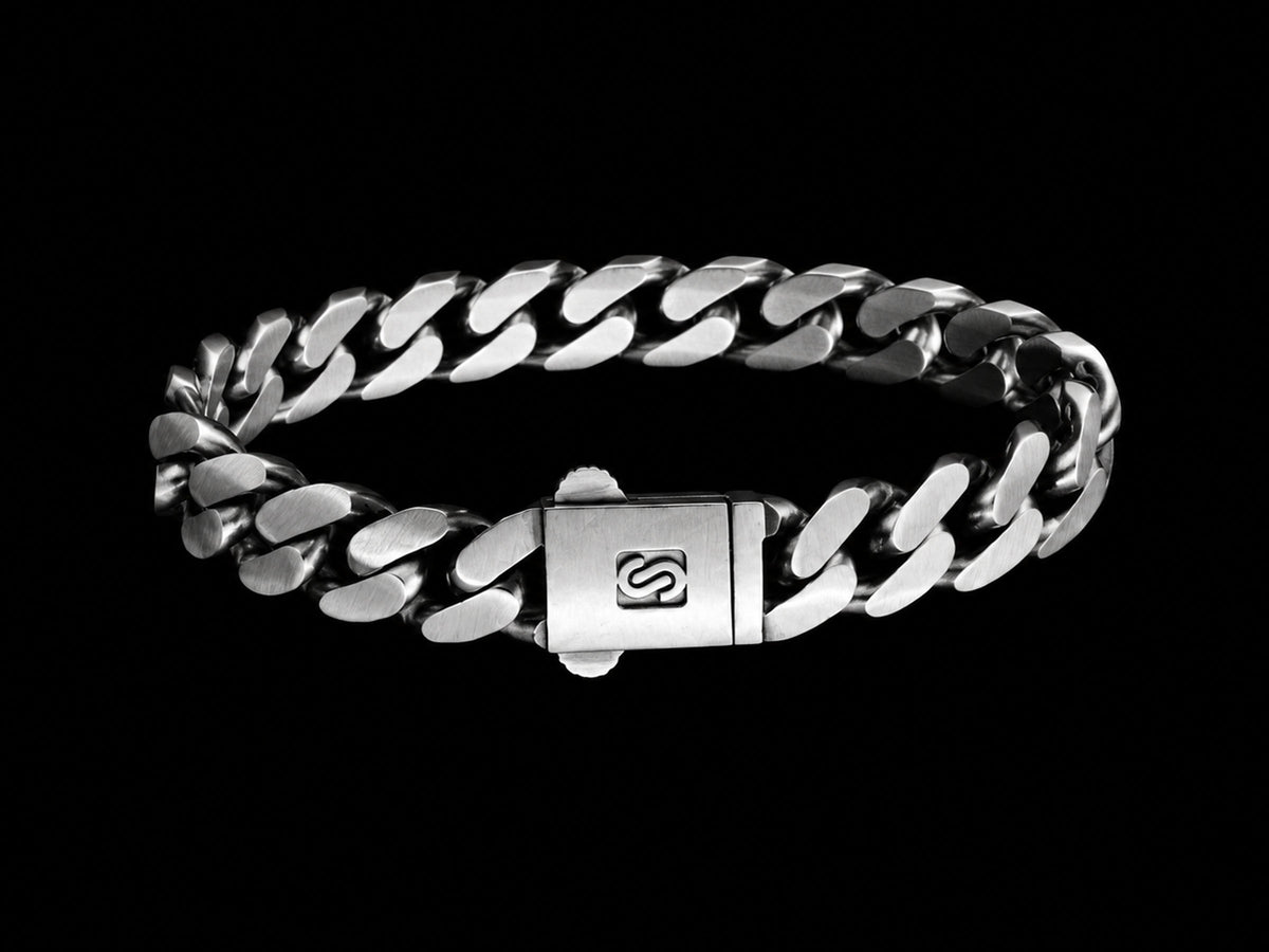 Men's Heavy Sterling Silver Curb Chain Bracelet | 925 Solid Cuban Link (28.7g)