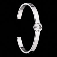 Thumbnail for Men's Sterling Silver Cuff Bracelet | 925 Silver Signet Crest Open Bangle