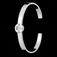 Thumbnail for Men's Sterling Silver Cuff Bracelet | 925 Silver Signet Crest Open Bangle