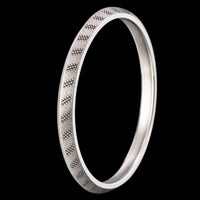 Thumbnail for Men's Oxidized Tribal Sterling Silver Bangle | 925 Chevron Kada 69.9mm