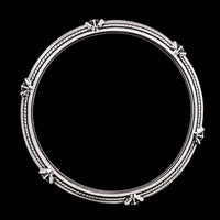 Thumbnail for Men's Rope Inlay Sterling Silver Bangle | 925 Silver Studded Kada 73mm