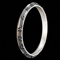Thumbnail for Men's Musical Notes Sterling Silver Bangle | 925 Silver Kada 73mm