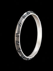 Men's Musical Notes Sterling Silver Bangle | 925 Silver Kada 73mm