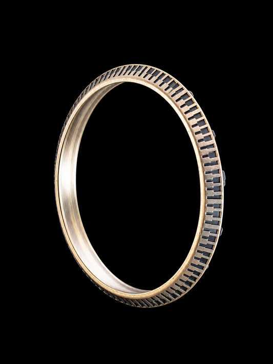 Men's Musical Notes Sterling Silver Bangle | 925 Silver Kada 73mm