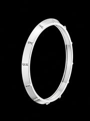 Men's Checkerboard Sterling Silver Bangle | 925 Silver Black Grid Kada 73mm